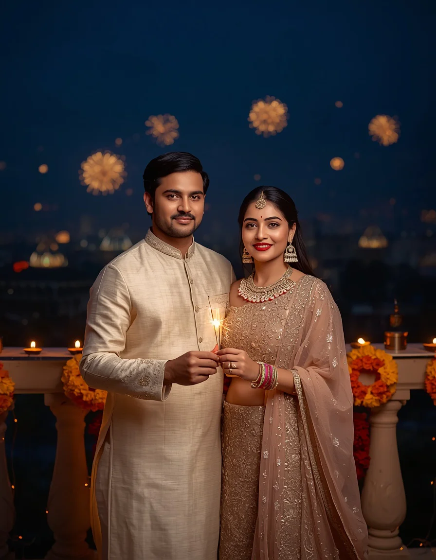 Golden Couple Sparkler Celebration