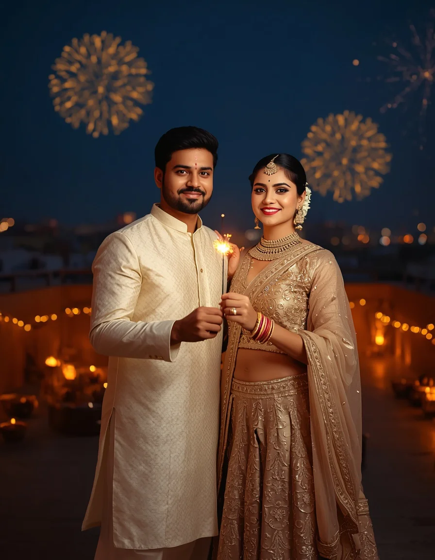 Golden Couple Sparkler Night