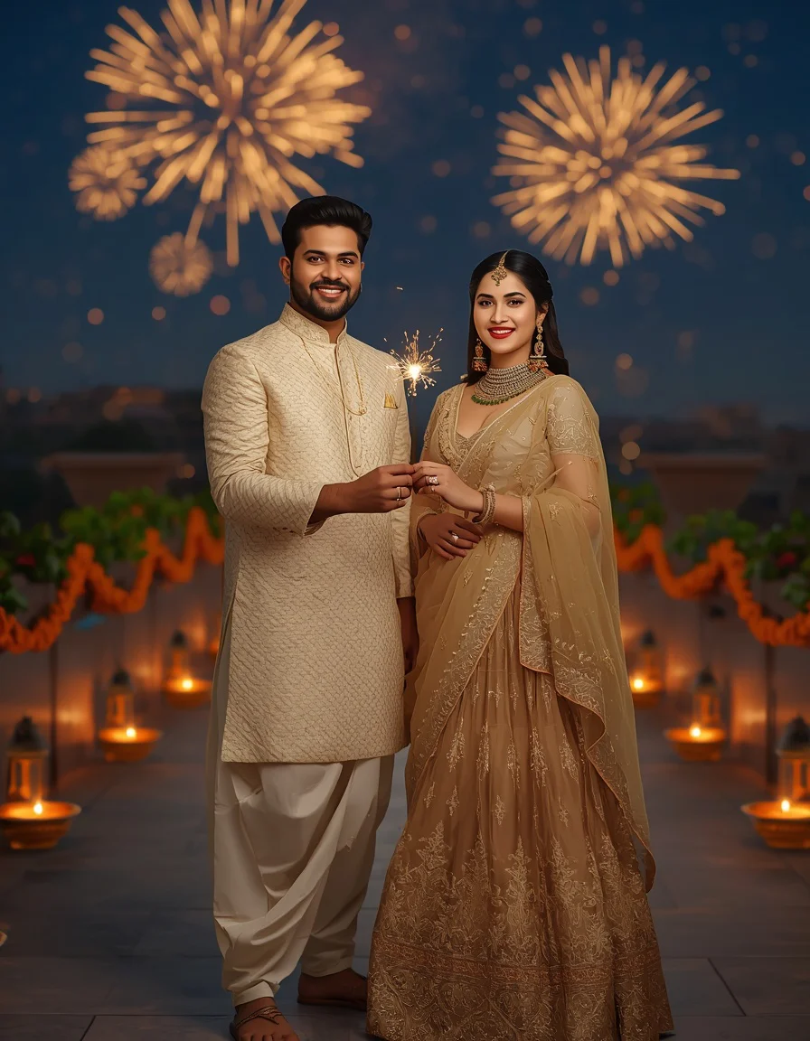 Golden Couple Sparkler Night